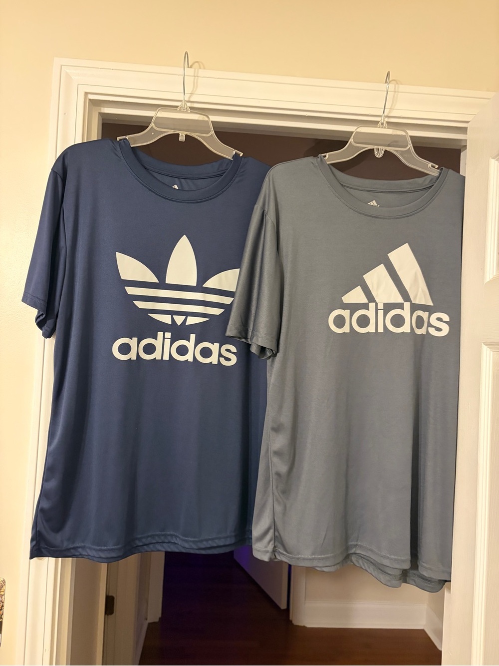 adidas Navy & Slate Blue Graphic Logo Tees